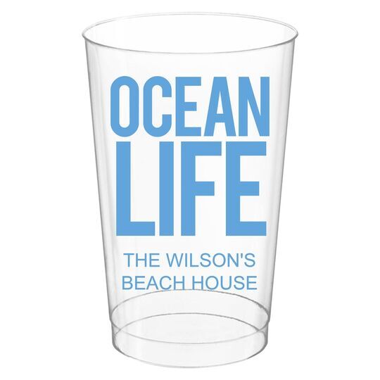 Ocean Life Clear Plastic Cups